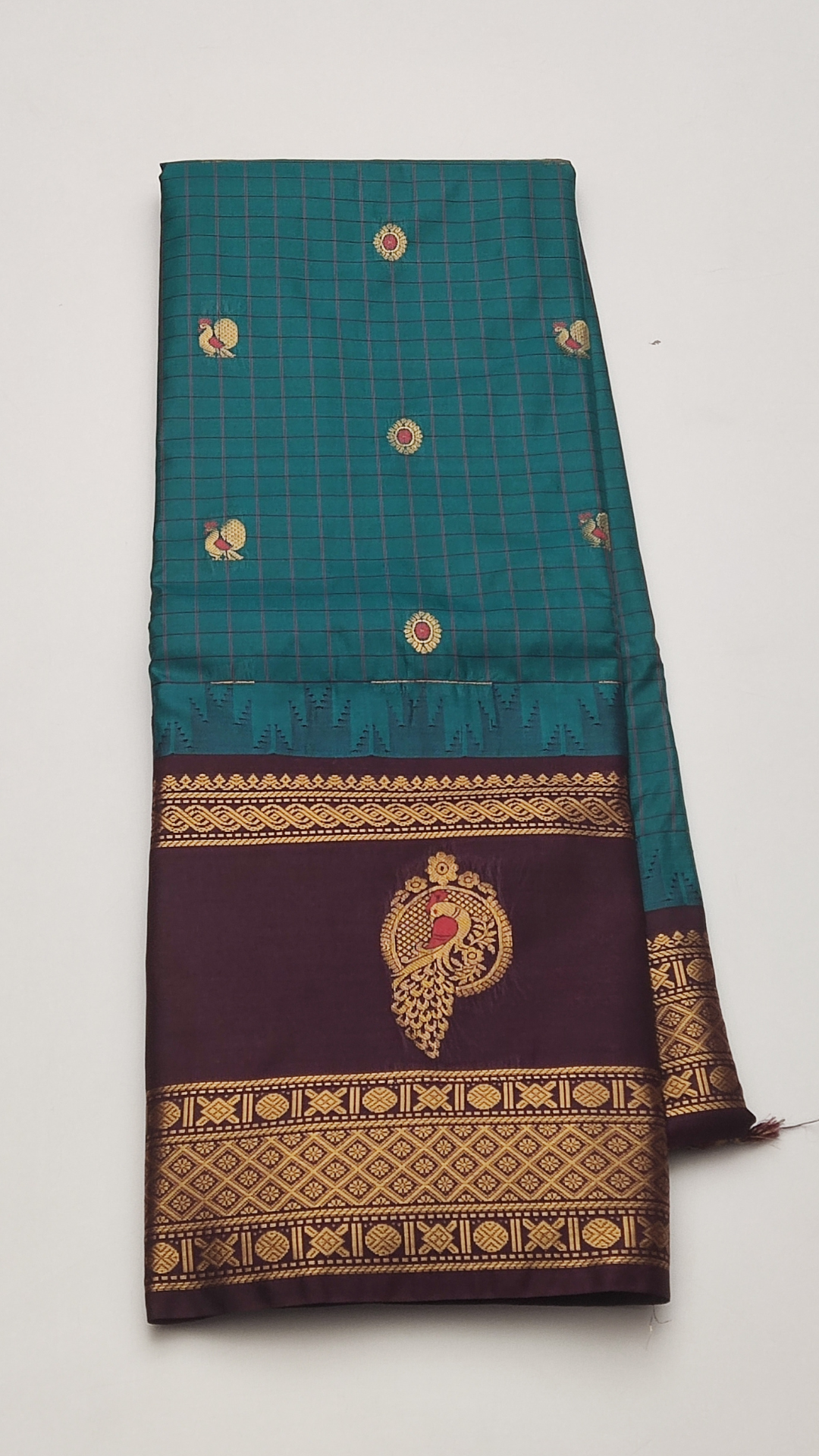 9a SEMI GADWAL SILK SAREE - Image 1